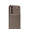 Mey İthalat®  Samsung Galaxy S24 FE Kılıf Auto Focus Karbon Kapak - Kahverengi