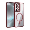 Mey İthalat®  Samsung Galaxy S24 FE Remim Lensli Magsafe Standlı Kapak - Bordo
