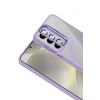 Mey İthalat®  Samsung Galaxy S24 FE Remim Lensli Magsafe Standlı Kapak - Lila