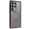 Mey İthalat®  Samsung Galaxy S24 Ultra Kılıf Joke Simli Magneticsafe Kılıf - Siyah