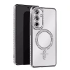 Mey İthalat®  Samsung Galaxy S25 Edge Joke Simli Magneticsafe Kılıf - Gümüş