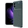 Mey İthalat®  Samsung Galaxy S25 Edge Kılıf Auto Focus Karbon Kapak - Koyu Yeşil