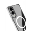 Mey İthalat®  Samsung Galaxy S25 Edge Kılıf Magneticsafe Şeffaf Silikon - Şeffaf