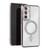 Mey İthalat®  Samsung Galaxy S25 Kılıf Joke Simli Magneticsafe Kılıf - Gümüş