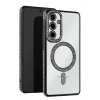 Mey İthalat®  Samsung Galaxy S25 Kılıf Joke Simli Magneticsafe Kılıf - Siyah