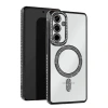 Mey İthalat®  Samsung Galaxy S25 Kılıf Joke Simli Magneticsafe Kılıf - Siyah