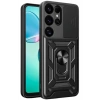 Mey İthalat®  Samsung Galaxy S25 Ultra Kılıf Pars Lens Yüzüklü Silikon - Siyah