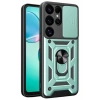 Mey İthalat®  Samsung Galaxy S25 Ultra Kılıf Pars Lens Yüzüklü Silikon - Yeşil