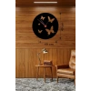 Mey İthalat® Uçuşan Kelebekler Tasarım Ahşap Duvar Saati - 40x40 cm Dekoratif