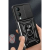 Mey İthalat®  Vivo Y17S Kılıf Pars Lens Yüzüklü Silikon - Kırmızı