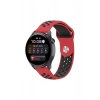 Mey İthalat® Watch 20mm Spor Delikli Kordon - Kırmızı-Siyah