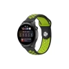 Mey İthalat® Watch 20mm Spor Delikli Kordon - Siyah-Yeşil