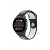 Mey İthalat® Watch 22mm Spor Delikli Kordon - Siyah-Beyaz