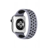 Mey İthalat® Watch 42mm Ayarlı Delikli Silikon Kordon - Gri-Siyah