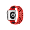 Mey İthalat® Watch 42mm Ayarlı Delikli Silikon Kordon - Kırmızı-Siyah