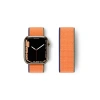Mey İthalat® Watch 42mm Hasırlı Cırtcırtlı Kordon - Turuncu