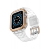 Mey İthalat®   Watch 42mm KR401 Silikon Kordon - Beyaz-Rose