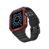 Mey İthalat® Watch 42mm KR401 Silikon Kordon - Siyah-Kırmızı
