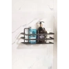 Paslanmaz Çelik Yapışkanlı Dikdörtgen Duvar Rafı & Organizer & Banyo Duş Askısı