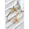 Pirinç Deniz Yıldızı Model Gold Renk Bileklik Yüzük Set
