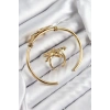 Pirinç Deniz Yıldızı Model Gold Renk Bileklik Yüzük Set