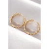 Pirinç Gold Renk Zincir Model Halka Küpe