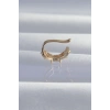 Pirinç Gold Renk Zirkon Taş Kaplama Earcuff Küpe