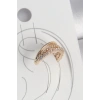 Pirinç Gold Renk Zirkon Taşlı 3Lü Sıralı Model Kadın Kıkırdak Küpe