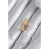 Pirinç Gold Renk Zirkon Taşlı Kadın Yüzük