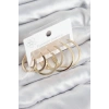 Pirinç Halka Model Gold Renk Kadın Set Küpe