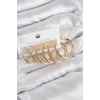 Pirinç Halka Model Gold Renk Kadın Set Küpe