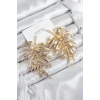 Pirinç Yaprak Model Gold Renk Kadın Küpe