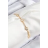 Pirinç Zirkon Taşlı Daire Model Gold Renk Asansörlü Kadın Bileklik