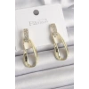 Pirinç Zirkon Taşlı Sallantı Kadın Küpe