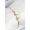 Pirinç Zirkon Taşlı Yıldız Model Gold Renk Kadın Bileklik