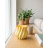 Sarı Kıvrımlı 3D Vazo Estetik Modern Ev ve Ofis Dekoru