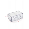 Şeffaf 3 Çekmeceli Kalemlik Düzenleyici Organizer 14×24×10 cm