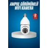 Wifi Güvenlik Kamerası Çift kameralı Ampule Takılabilir Sensörlü