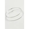 Zincir Çizgili Metal Halka Küpe 8-9-10 cm