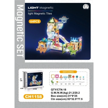 03-CH1158 7,5 CM MANYETİK BLOKLAR 64 PCS