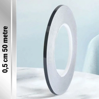 0.5 cm Kalınlık Gümüş Renk Fayans Arası Dekoratif Şerit Bandı – 50 Metre Uzunluk, Banyo ve Derz Arası Suya Dayanıklı Estetik Dekorasyon Bandı (5468)