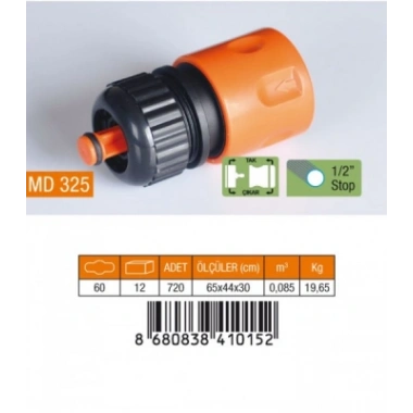 1/2 HORTUM BAĞLANTI ADAPTÖRÜ STOPLU (5468)