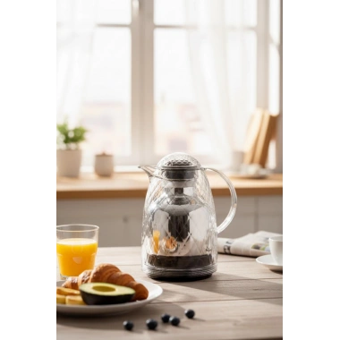 1 Lt Akrilik Şeffaf Çay Termosu 12 Saat Sıcak 24 Saat Soğuk