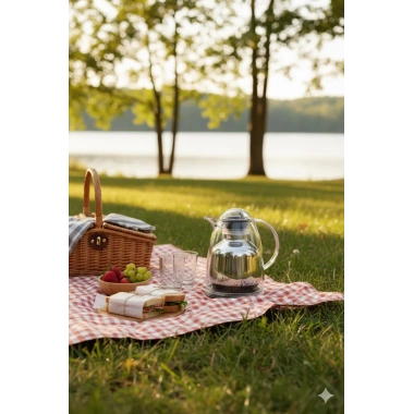 1 Lt Akrilik Şeffaf Çay Termosu 12 Saat Sıcak 24 Saat Soğuk