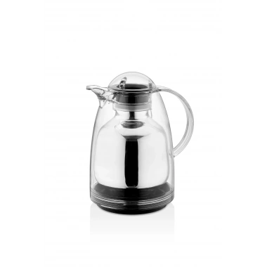 1 Lt Akrilik Şeffaf Çay Termosu 12 Saat Sıcak 24 Saat Soğuk