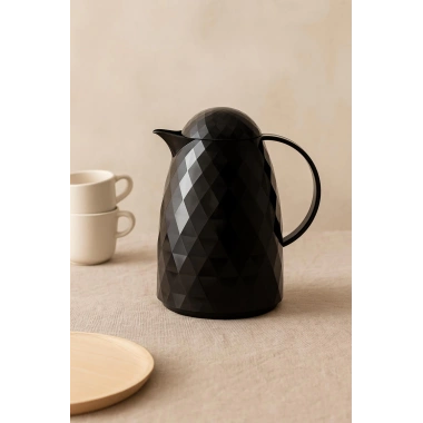 1 Lt Akrilik Siyah Çay Termosu 12 Saat Sıcak 24 Saat Soğuk