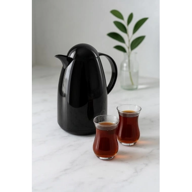 1 Lt Akrilik Siyah Çay Termosu 12 Saat Sıcak 24 Saat Soğuk-2828