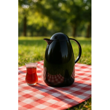 1 Lt Akrilik Siyah Çay Termosu 12 Saat Sıcak 24 Saat Soğuk-2828