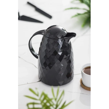 1 Lt Akrilik Siyah Çay Termosu 12 Saat Sıcak 24 Saat Soğuk