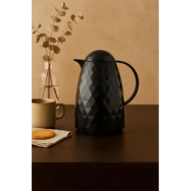 1 Lt Akrilik Siyah Çay Termosu 12 Saat Sıcak 24 Saat Soğuk